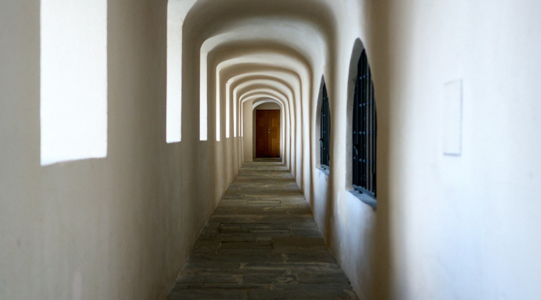 A long arched corridor
